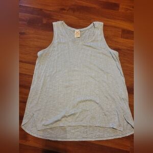 Gray and white stripe tank top. Size L.